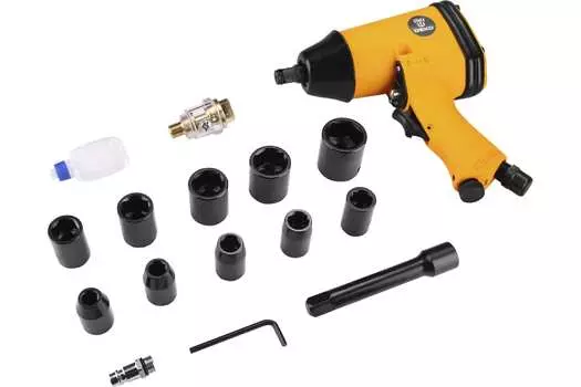 Пневмогайковерт ударный Deko DKPT01 SET 3, 1/2", 5.92 атм, 312 нм, 142л/мин, 7000 об/мин, кейс + набор головок (018-1101)