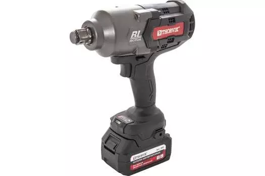 Гайковерт THORVIK BBIW341700, аккумуляторный, ударный, 1.7 мкм, квадрат 3/4", 4 А·ч, Li-Ion, 21 В, два аккумулятора, кейс (053654) бесщеточный
