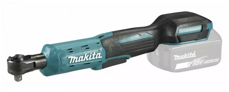 Гайковерт угловой Makita DWR180Z, аккумуляторный, 47.5 Н·м, квадрат 3/8", квадрат 1/4", Li-Ion, 18В, 1.2кг поставляется без аккумуляторов и зарядного устройства