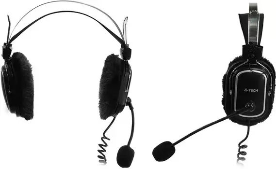 Проводная гарнитура A4Tech HS-60, 2xJack 3.5mm, черный