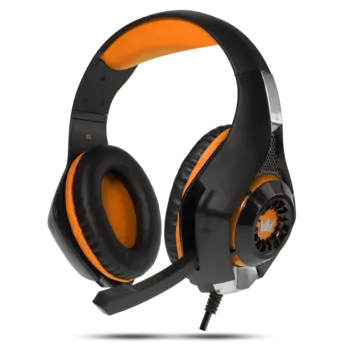 Проводная гарнитура CROWN CMGH-102T, USB, черный/оранжевый