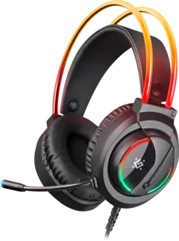 Проводная гарнитура Defender Flame, 2 xJack 3.5 мм + USB Type-A, черный (64555)