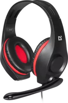 Гарнитура Defender Tune 130, 2xJack 3.5mm, черный/красный (63130)