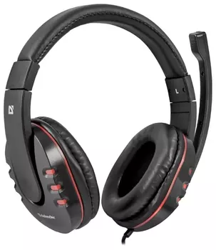 Проводная гарнитура Defender Warhead G-160, 2xJack 3.5mm, черный/красный (64113)