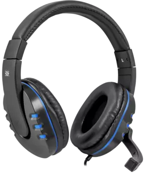 Проводная гарнитура Defender Warhead G-160, 2xJack 3.5mm, черный/синий (64118)