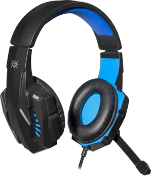 Гарнитура Defender WARHEAD G-390 , 2xJack 3.5mm, черный/синий (64038)