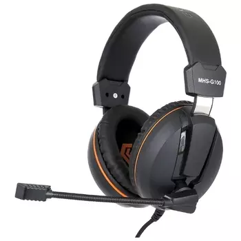 Проводная гарнитура Gembird MHS-G100, 2xJack 3.5mm, черный/оранжевый