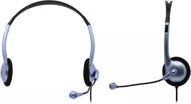 Проводная гарнитура Genius HS-02B, 2xJack 3.5mm, черный/голубой (31710037100)