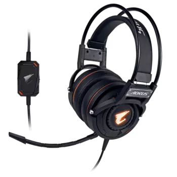 Гарнитура GIGABYTE AORUS H5, USB/jack 3.5 mm, черный