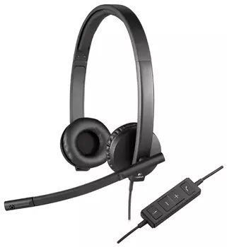 Проводная гарнитура Logitech USB Headset Stereo H570e, USB, черный (981-000575)