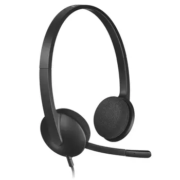 Проводная гарнитура Logitech H340 USB Computer Headset, USB, черный (981-000475/981-000509)