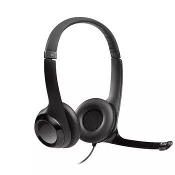 Проводная гарнитура Logitech H390 USB Computer Headset, USB, черный (981-000406/981-000803/981-000014)