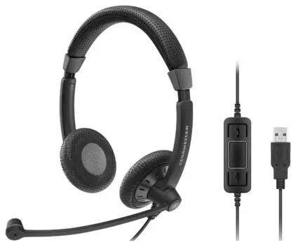 Проводная гарнитура Sennheiser SC 135, Jack 3.5mm/USB-C, черный (508355)