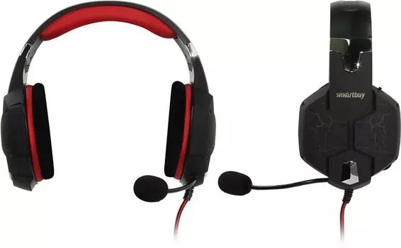 Проводная гарнитура SmartBuy RUSH TAIPAN, USB, черный/красный