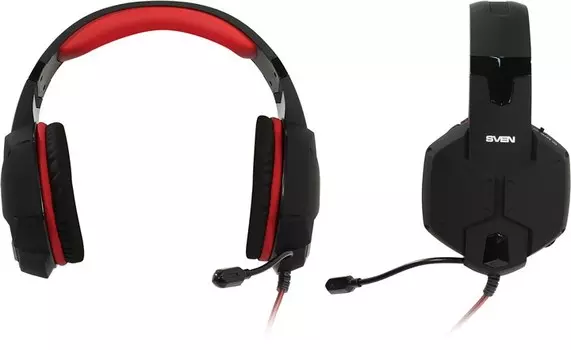 Проводная гарнитура SVEN AP-G988MV, 2xJack 3.5mm, черный/красный