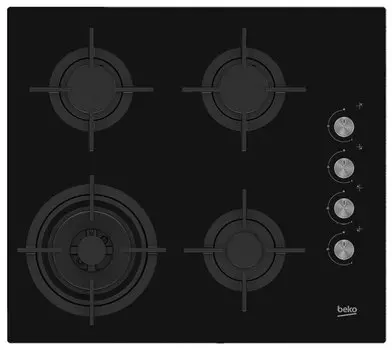 Газовая варочная панель Beko HILW 64225 S, 4 конфорки, черный (7750188358)