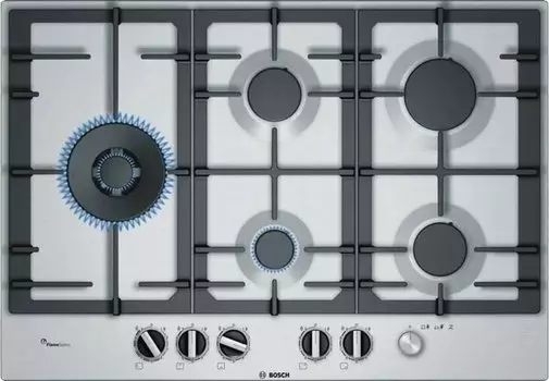 Газовая варочная панель Bosch PCS7A5M90, 5 конфорок, нержавеющая сталь (PCS7A5M90)
