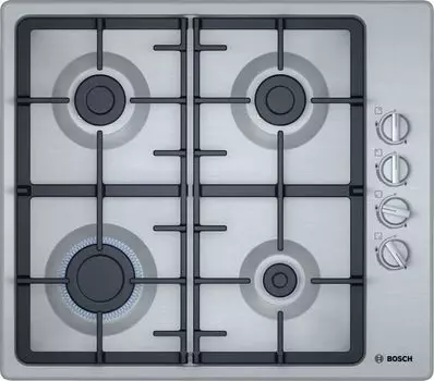Газовая варочная панель Bosch Serie 2 PBP6C5B92R 4 конфорки, нержавеющая сталь (PBP6C5B92R)