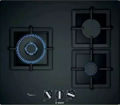 Газовая варочная панель Bosch Serie 6 PPH6A6B20, 3 конфорки, черный (PPH6A6B20)