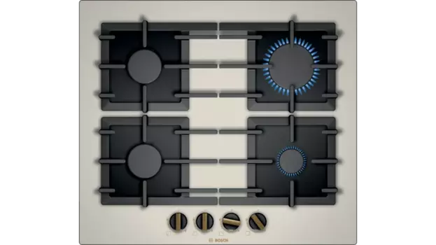Газовая варочная панель Bosch Serie 6 PPP6B1B90R, 4 конфорки, жемчужный (PPP6B1B90R)
