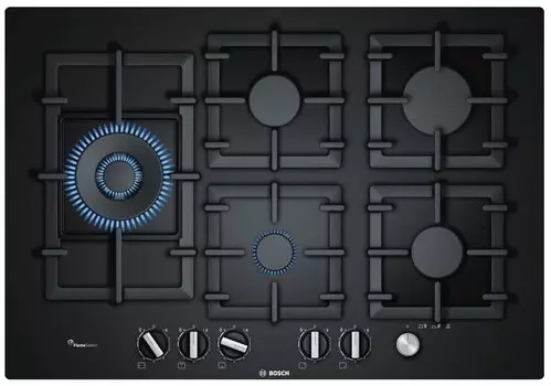 Газовая варочная панель Bosch Serie 6 PPS7A6M90R 5 конфорок, черный (PPS7A6M90R)