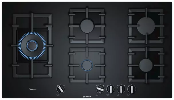Газовая варочная панель Bosch Serie 6 PPS9A6B90, 5 конфорок, черный (PPS9A6B90)