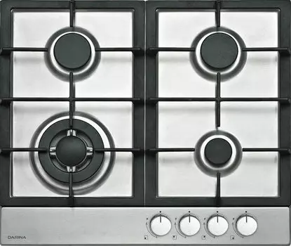 Газовая варочная панель DARINA 1T3 М 307 Х, 4 конфорки, серебристый (1T3 М 307 Х)