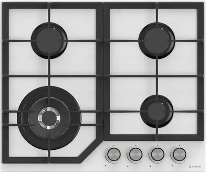 Газовая варочная панель DARINA ER4 BGC 341 08 W, 4 конфорки, белая (ER4 BGC 341 08 W)