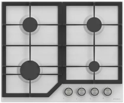 Газовая варочная панель DARINA ER4 BGM 341 12 W, 4 конфорки, белая (ER4 BGM 341 12 W)