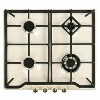 Газовая варочная панель GEFEST ПВГ 1212-02 К55, 4 конфорки, кремовый (ПВГ 1212-02 К55)