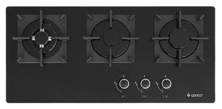 Газовая варочная панель GEFEST ПВГ 2150-01 К33, 3 конфорки, черный (14763001)