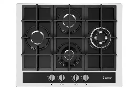 Газовая варочная панель GEFEST PVG 2231-01 P2, 4 конфорки, белый/черный (14810001)