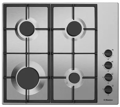 Газовая варочная панель HANSA BHGI620530 4 конфорки, серебристая (21039)