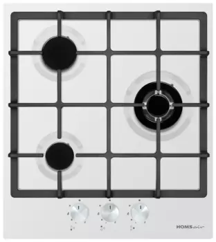 Газовая варочная панель HOMSAir HGE433TGCWH 3 конфорки, белая (HGE433TGCWH)