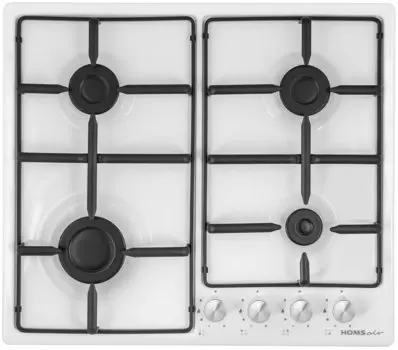 Газовая варочная панель HOMSAir HGE643WH 4 конфорки, белая (HGE643WH)