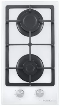 Газовая варочная панель HOMSAir HGG323GCWH 2 конфорки, белый (HGG323GCWH)