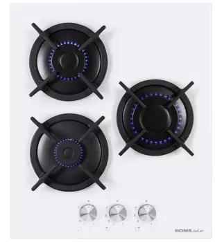 Газовая варочная панель HOMSAir HGG431WH 3 конфорки, белая (HGG431WH)