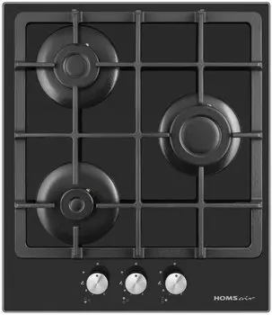 Газовая варочная панель HOMSAir HGG433BK 3 конфорки, черный (HGG433BK)