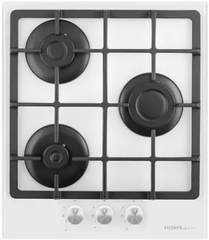 Газовая варочная панель HOMSAir HGG433WH 3 конфорки, белая (HGG433WH)