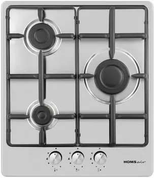Газовая варочная панель HOMSAir HGS433GS 3 конфорки, серебристая (HGS433GS)