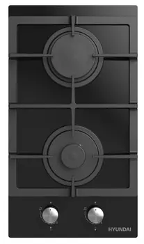 Газовая варочная панель Hyundai HHG 3235 BG 2 конфорки, черный (HHG 3235 BG)