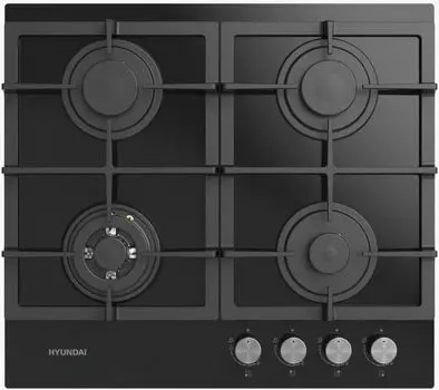 Газовая варочная панель Hyundai HHG 6434 BG 4 конфорки, черный ( HHG 6434 BG)