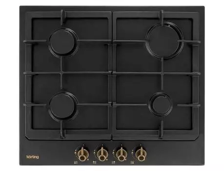 Газовая варочная панель KORTING HG 660 CRN 4 конфорки, черный ( HG 660 CRN)