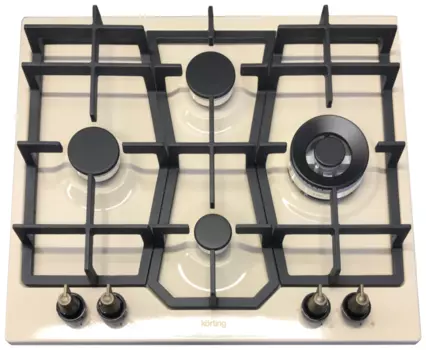 Газовая варочная панель Korting HG 665 CTCN 4 конфорки, бежевый (HG 665 CTCN)