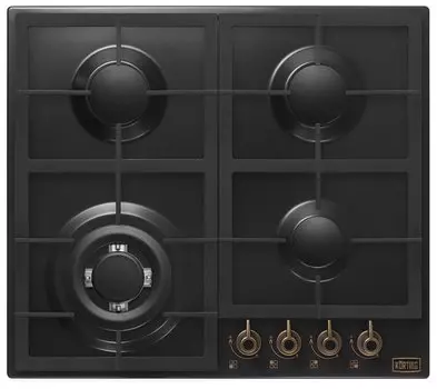 Газовая варочная панель Korting HG 665 CTRN 4 конфорки, черный (HG 665 CTRN)