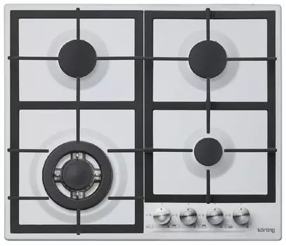 Газовая варочная панель KORTING HG 665 CTW 4 конфорки, белая ( HG 665 CTW )