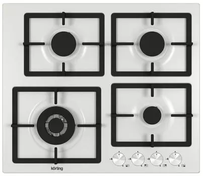 Газовая варочная панель Korting HG 697 CTW 4 конфорки, белая (HG 697 CTW )