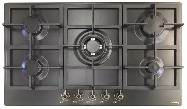 Газовая варочная панель Korting HG 965 CTRN 5 конфорок, черная (HG 965 CTRN)