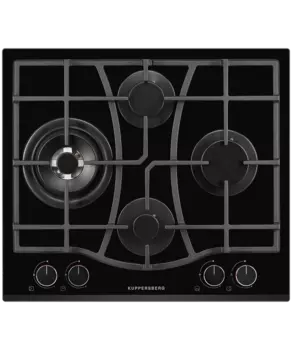 Газовая варочная панель Kuppersberg FG 67 B, 4 конфорки, черный (FG 67 B)