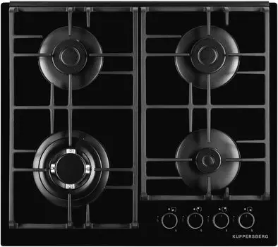 Газовая варочная панель Kuppersberg FQ 63 B 4 конфорки, черный (FQ 63 B)